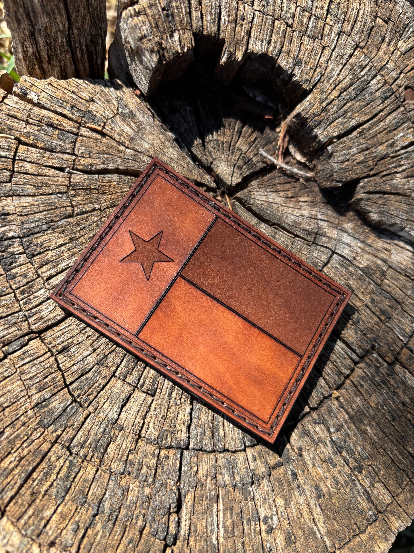 Leather Texas Flag Patch
