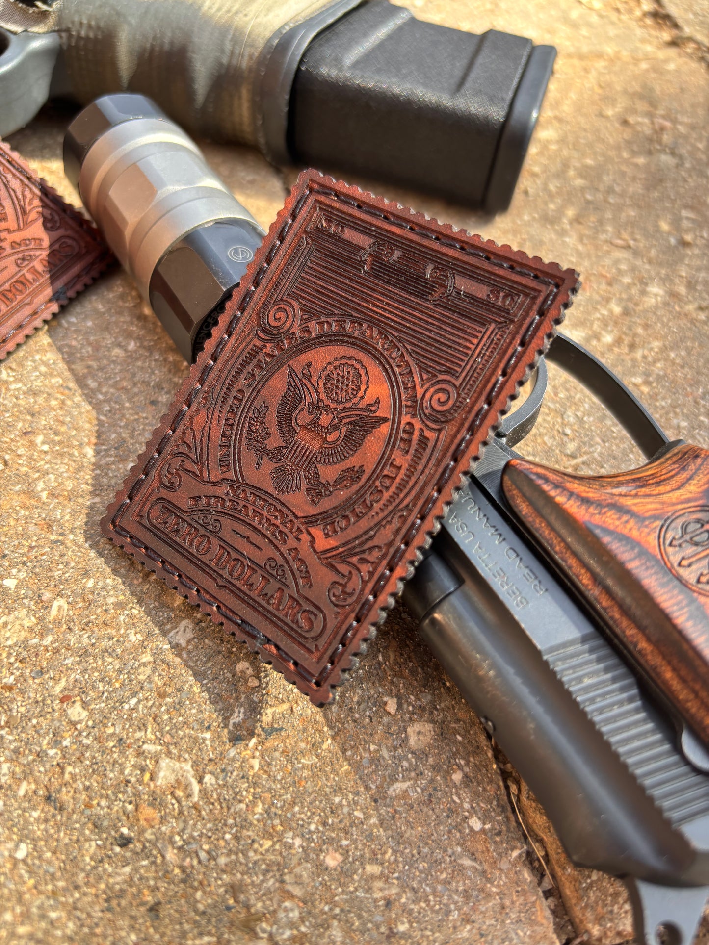 Leather $0 Tax stamp collaboration TexTac Designs