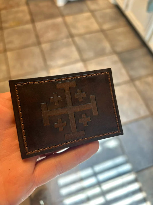 Leather Jerusalem Cross Patch